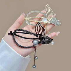 Elegant Pearl Tassel Hair Clip